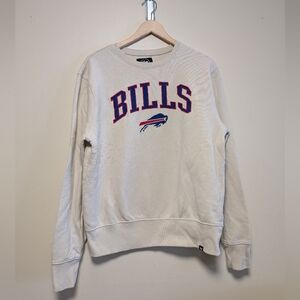 '47 Buffalo Bills Crewneck Sweatshirt Large Beige NFL Graphic